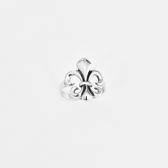 Sterling Silver Fleur De Lis Ring, New Orlean Saints, France Symbol, Lily Rings - Picture 4 of 14